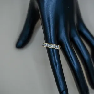 Women Ring 14K Yellow Gold With Diamonds / 5gr / Size 10