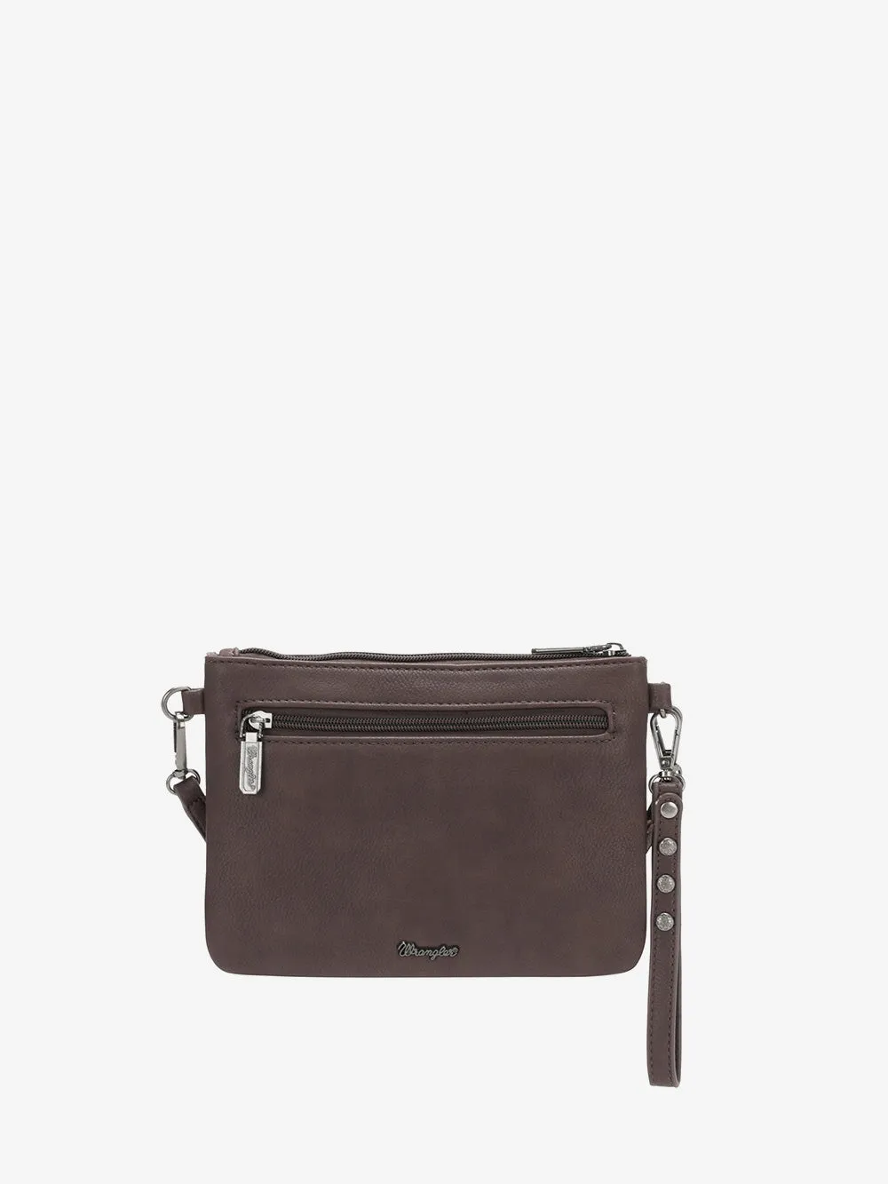 Wrangler Tooled Leather Tassel Crossbody Clutch