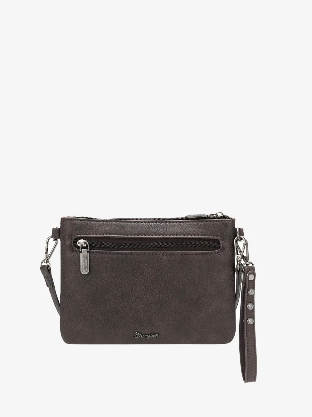 Wrangler Tooled Leather Tassel Crossbody Clutch