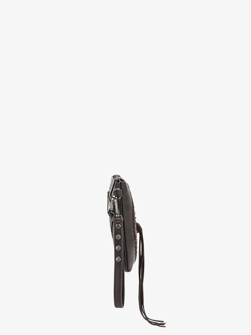 Wrangler Tooled Leather Tassel Crossbody Clutch