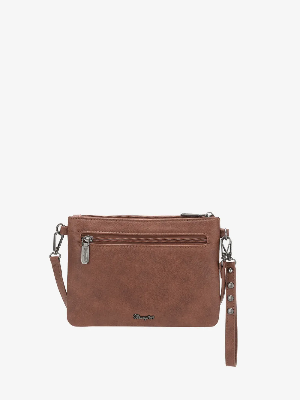 Wrangler Tooled Leather Tassel Crossbody Clutch