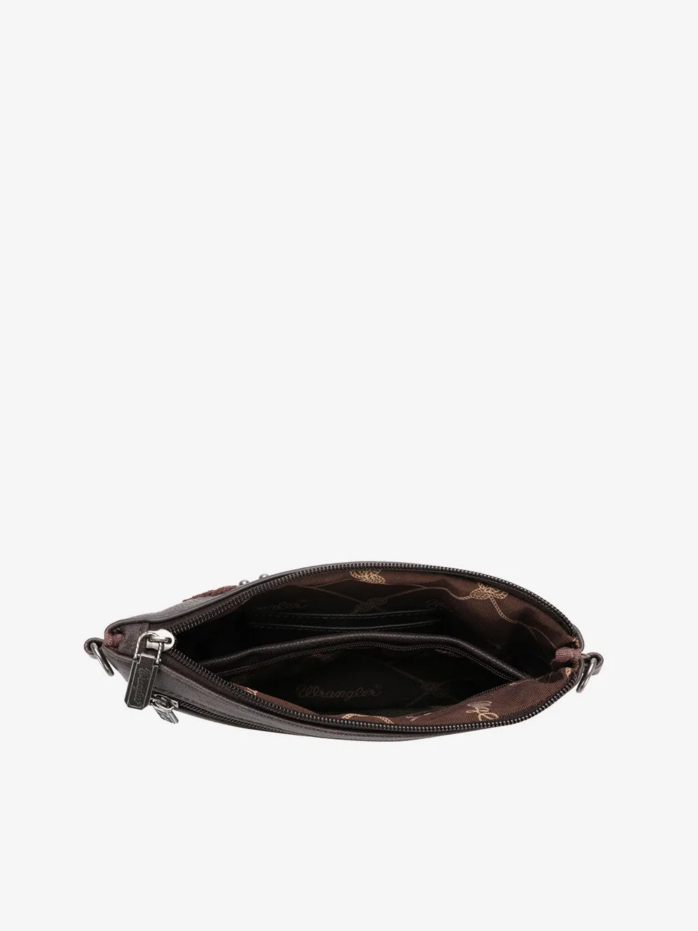 Wrangler Tooled Leather Tassel Crossbody Clutch