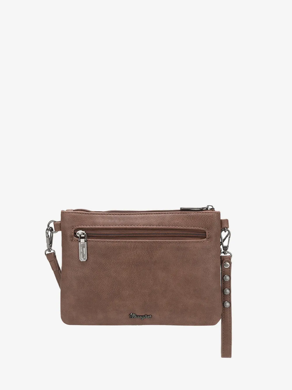 Wrangler Tooled Leather Tassel Crossbody Clutch